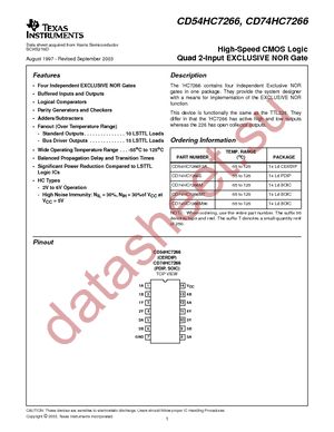 CD74HC7266E datasheet  